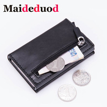 Maideduod Fashion Smart card holder  Leather Coin Purses Magnetic Closing Card case Casual Men wallet RFID Blocking Card Wallet 2024 - buy cheap