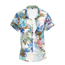 Big Size Men 5XL 6XL 7XL New Summer Shirts Men Short Sleeve Floral Print hawaiian Casual Cool Breathable Vacation Beach Shirt 2024 - buy cheap