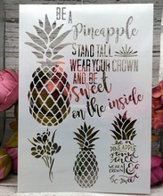 A4 Pineapple Words DIY Layering Stencils Wall Painting Scrapbook Coloring Embossing Album Decorative Paper Card Template 2024 - buy cheap