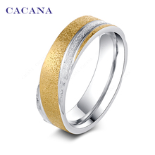 CACANA-anillos de acero inoxidable para mujer, joyería con arena brillante, venta al por mayor, n. ° R45 2024 - compra barato