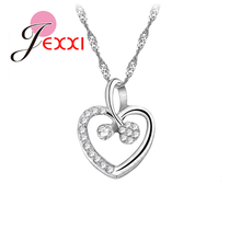 Colar gargantilha em formato de coração, joia feminina exclusiva de prata esterlina 925 2024 - compre barato