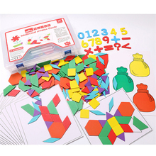 Детские обучающие игрушки ealy, деревянные пазлы, цветные геометрические фигурки, Обучающие творческие Пазлы «сделай сам» 2024 - купить недорого