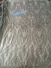 5yd/лот блестящая JIANXI.C-71305 французская чистая ткань с клееным блеском серебристого цвета 2024 - купить недорого