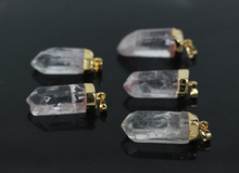 5Pcs/Lot,Natural Clear Crystal Stone Hexagon Point Pendant,Raw Crystal Quartz Gems Druzy Point Beads,fine jewelry making 2024 - buy cheap