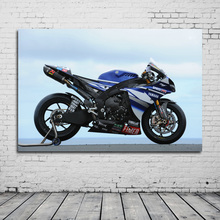 Картина на холсте, постеры и принты, синий мотоцикл, гоночный Супербайк, Настенная картина, холст, искусство для домашнего декора 2024 - купить недорого