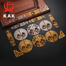 KAK-manijas de bronce gabinete antiguo de estilo chino Vintage, tiradores para puerta de armario o armario, herrajes para manija de muebles, 2 uds. 2024 - compra barato