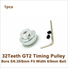 POWGE-polea de sincronización de 32 dientes para impresora 3D, polea de correa de distribución GT2, diámetro de 5-10mm, ancho de ajuste de 6/10mm, 32 dientes, 32 T, GT2 2024 - compra barato