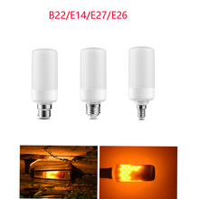 Светодиодная лампа с эффектом пламени, 3 режима + датчик силы тяжести, s E27 B22 E14, 15 Вт 2024 - купить недорого