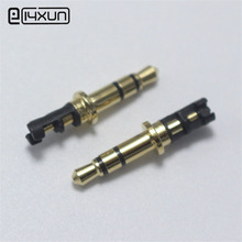 EClyxun 10pcs 3.5mm 3pole Stereo Headset Metal Head 3.5 Gold-Plated Black Audio Plug Connector for Earphone 2024 - buy cheap