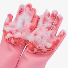 2pcs/ pair Silicone Scrubber Rubber Cleaning Gloves Dusting Dish Washing Pet Care Gloves Car Cleaning Kitchen Accessories 2024 - buy cheap