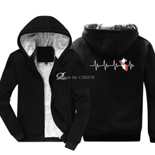 Peru Heartbeat Map Hoodie Men Winter Thicken Cotton Sweatshirts Fashion Hip Hop Jackets Tops Harajuku Streetwear 2024 - buy cheap