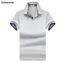 Liseaven Men's Polo Shirt Casual Polos Solid Color Cotton Slim Fit Polos Top Camisas Masculinas Polo Shirts Short Sleeve Tops 2024 - buy cheap