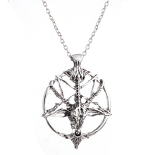 ZRM Fashion Jewelry Pentagram Pan God Skull Goat Head Pendant Necklace Luck Satanism Occult Metal Vintage Star Necklace 2024 - buy cheap