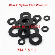 Anel arruela plana de nylon preto/m4, arruela plástica simples de isolamento, 1000 peças m4 * 8*1 2024 - compre barato