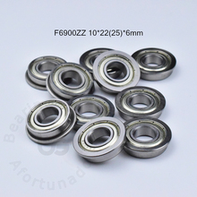 F6900ZZ 10*22(25)*6mm 10pieces bearing ABEC-5 Flange bearings  6900 F6900Z F6900ZZ chrome steel deep groove bearing 2024 - buy cheap