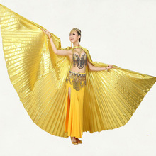 Traje de fiesta profesional para danza del vientre, tela transparente, alas de isis, Color dorado, sin palos, Color blanco, nuevo estilo 2024 - compra barato