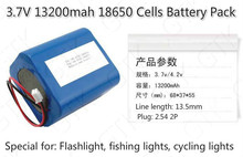 Литиевая батарея 3,7 в 13200 ма/ч 18650 литий-ионная батарея с батареями BMS 18650 для фонасветильник, рыболовного фонаря, велосипедного освещения, светодиодная лампа 2024 - купить недорого
