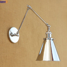 IWHD Silver Retro Vintage Wall Light Fixtures Home Lighting Swing Long Arm Wall Lamp Edison Wall Sconce Lamparas De Pared 2024 - buy cheap