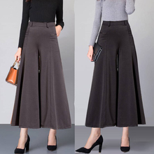 Spring Plus size Wide leg Pants Women High waist Casual Loose Drape Pleated Skirt Pants Ankle length Trousers pantalon 2024 - buy cheap