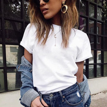 S-2XL Solid Plain T Shirt Women Summer Elastic Basic T-shirts Female Casual Tops Tees Short Sleeve T-shirt Women Clothing 2024 - buy cheap