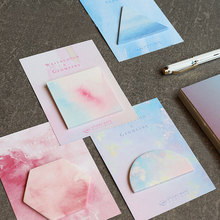 1 PCS  Watercolor Geometry Memo Pad Paper Post Notes Sticky Notes Notepad Stationery Papeleria Office School Supplies 2024 - buy cheap