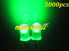 Бесплатная доставка 5000 шт 5 мм зеленый ультра яркий диффузный зеленый светодиодный светильник новый 5 мм зеленый объектив светодиодный 5 мм Большой/широкоугольный светодиодный светильник 2024 - купить недорого