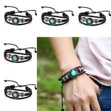 New 12 Constellation Luminous Bracelet Men Leather Bracelet Charm Bracelets for Men Boys Women Girl Jewelry Accessories Gifts 2024 - buy cheap