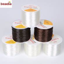 Round Elastic Line Dia 0.5/0.6/0.8/1.0mm 45-100m Transparent / Brown Color Crystal Beading Cord String Thread for DIY Necklace 2024 - buy cheap