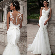 Mermaid Lace Appliques Wedding Dresses Turkey 2021 Button Bridal Dress Custom Made Wedding Gown vestidos de noiva Plus Size 2024 - buy cheap