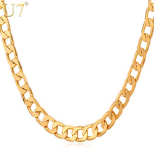 U7 Gold Color Necklaces For Men Jewelry 5MM Wholesale Trendy Fashion Link Chain Necklaces N311 2024 - buy cheap