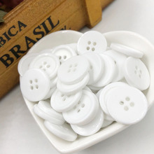 100 pcs  20mm White Plastic Buttons Sewing Accessories DIY Craft PT42 2024 - buy cheap