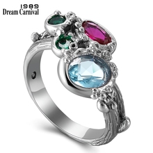 DreamCarnival 1989 New Arrivals Summer Jewelry Rings for Women Blue Fuchsia Tone Colorful Zircon Gothic Cute Chic Jewel WA11670 2024 - buy cheap