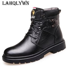 Winter Boots for Men Warm plush Waterproof Genuine Leather Casual Shoes New Men's Ankle Snow Boot Botas Masculina Bota H259 2024 - buy cheap