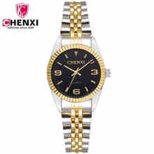 Relógio feminino intermetálico ouro, relógio de pulso quartz aço inoxidável à prova d'água 2024 - compre barato