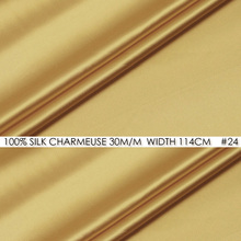 CISULI SILK CHARMEUSE SATIN 114cm width 30momme/100% Pure Silk Heavy Satin Fabric for Pants Light Golden NO 24 2024 - buy cheap