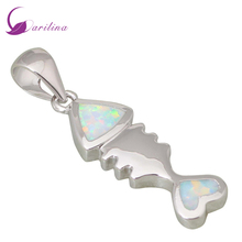 Individual Design High Quality Suppliers Silver Color Jewelry Fish White Fire Opal Pendants For Women P008 2024 - buy cheap
