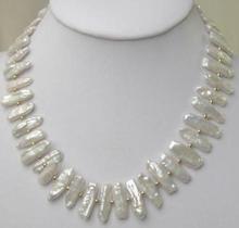 Очаровательные жемчужные украшения белого цвета, жемчужное ожерелье Biwa 16-20 дюймов ручной работы 2024 - купить недорого