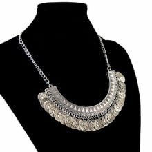 New Boho Tassel Collar Statement Necklace Vintage Gypsy Metal Coin Ethnic Maxi Pendants Necklace Party Jewelry 2024 - buy cheap