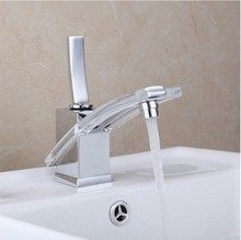 fashion high quality chrome brass single lever hot and cold  bathroom sink transparent faucet basin faucet free shipping 2024 - buy cheap