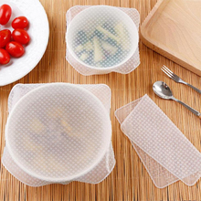 4Pcs silicone seal cover refrigerator wrap reusable kitchen microwave heating lid fresh-keeping food wrap kitchen Tools A10986 2024 - buy cheap