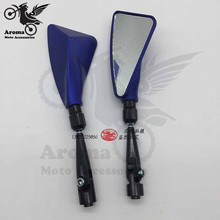 blue motorcycle rearview mirror CNC motorbike Accessories motocross rear view mirrors ATV Off-road  moto dirt pit bike scooter 2024 - buy cheap