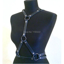 Punk rock gótico handcrafted couro cabresto gargantilha arnês cintos underbust triângulo cintura suspensórios 2024 - compre barato