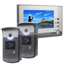 DIYSECUR-cámara de vídeo para puerta, intercomunicador manos libres, desbloqueo de ID, LED, de visión nocturna, 7 pulgadas, 2 videocámaras, 1 Monitor 2024 - compra barato