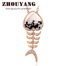 Высококачественное прозрачное ожерелье с цепочкой из рыбьей кости, ожерелье с подвеской из розового золота, ювелирное изделие с австрийским кристаллом ZYM039 ZYM038 2024 - купить недорого