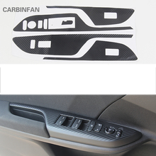 Pegatinas de fibra de carbono para Reposabrazos de puerta, pegatinas protectoras de Control de elevación de ventana, accesorios de coche para Honda Civic 10, 2016, 2017, 2018 2024 - compra barato