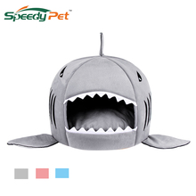 Shark Pet House With Removable Bed Cushion Mat for Dogs And Cats Warm Tent Bed For Pets Washable Dog Cave Bed Winter House Bed 2024 - buy cheap