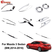 For Mazda 3 Axela BM 2014 2015 2016 Sedan Chrome Fog Light Lamp Side Mirror Cover Trim Rear Trunk Strip Decoration Car Styling 2024 - buy cheap