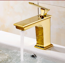 new arrival brass material gold finished bathroom single lever hot and cold sink faucet,basin tap mixer 2024 - buy cheap