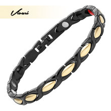 Vivari 2018 Fashion Black Bracelet For Women Stainless Steel 4in1 Germanium Infra Red Fashion Jewelry Magnetic Bangle Charm 2024 - buy cheap