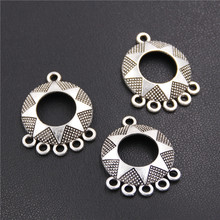 5PCS Hollow Filigree Round Charms Jewelry Chandelier  Metal Zinc Alloy Trendy Filigree Charms A2370 2024 - buy cheap